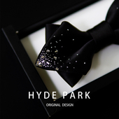 海德公园 蝴蝶结领花 西装 璀银 黑色领结结婚新郎高级感婚礼男士