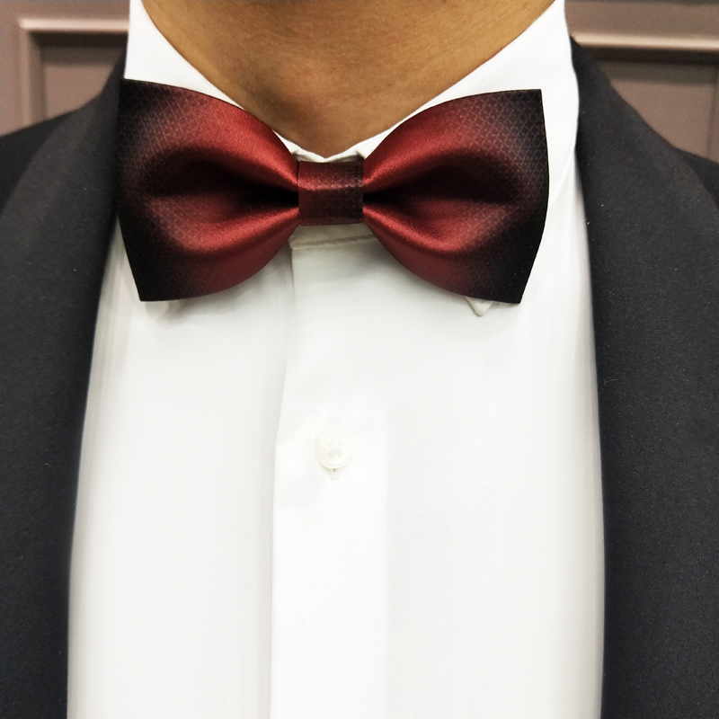 海德公園原創深紅漸變男士領結