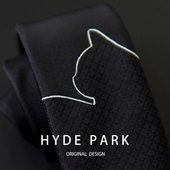 海德公园 高档礼物礼品 配饰高级感黑色男士 猫 领带刺绣西装