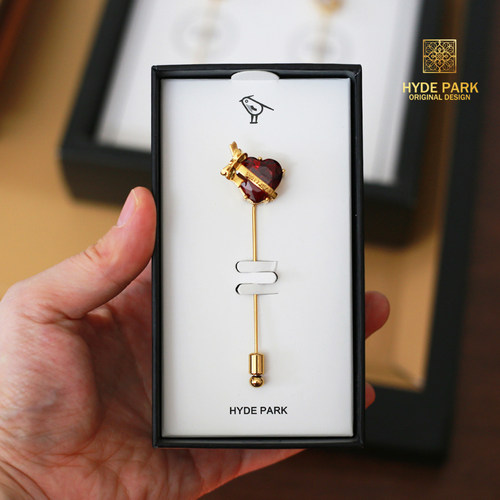 海德公园心的红色透明原创领针