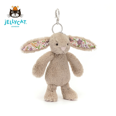 英国Jellycat花布米色邦尼兔包包挂饰(派朵尔)兔子玩偶送生日礼物