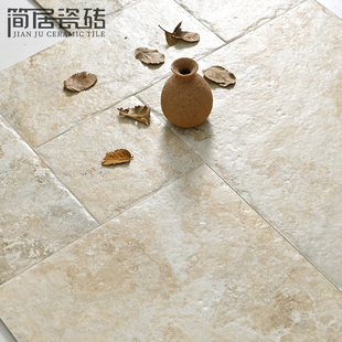 阳台卫生间防滑瓷砖 中古风庭院莱姆石古堡地砖民宿户外花园砖法式
