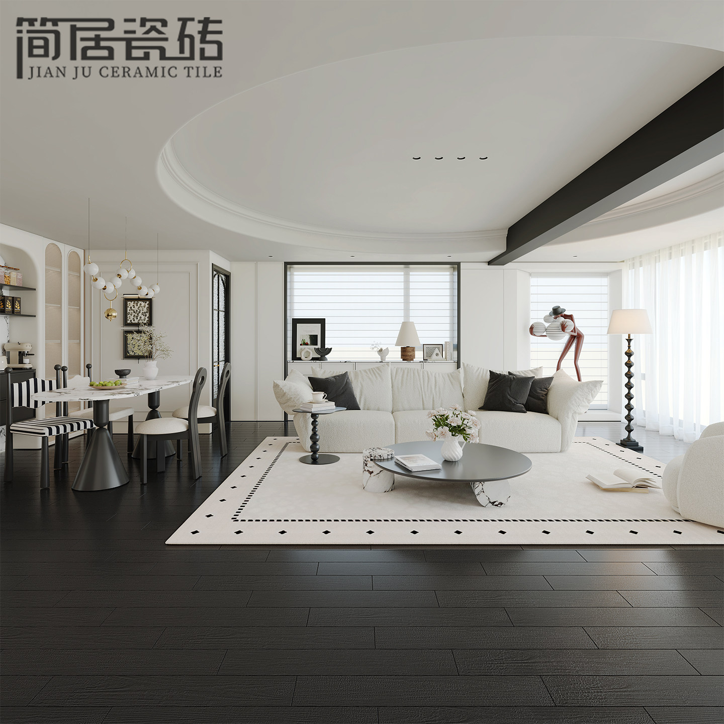 通体碳化木全瓷木纹砖地板砖瓷砖 客厅卧室卫生间地砖墙砖150*900