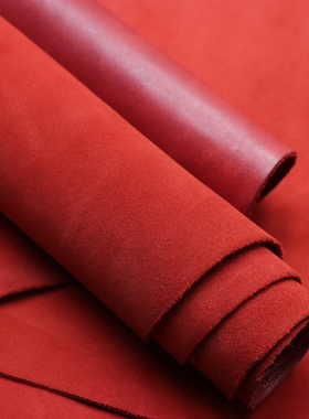 英国CFS杏红色双面羚羊反绒皮，1.8-2mm 手感：适中