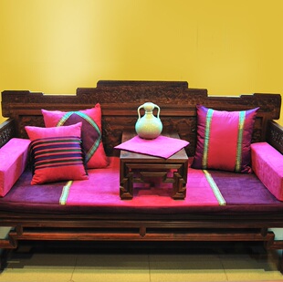 东南亚罗汉床垫子五件套布艺坐垫榻榻米床垫加厚定制定做高密海绵