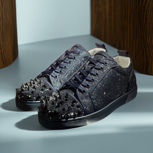 cl andgz红底鞋皮鞋蓝色系带休闲铆钉水钻婚鞋乐福鞋男鞋商务鞋