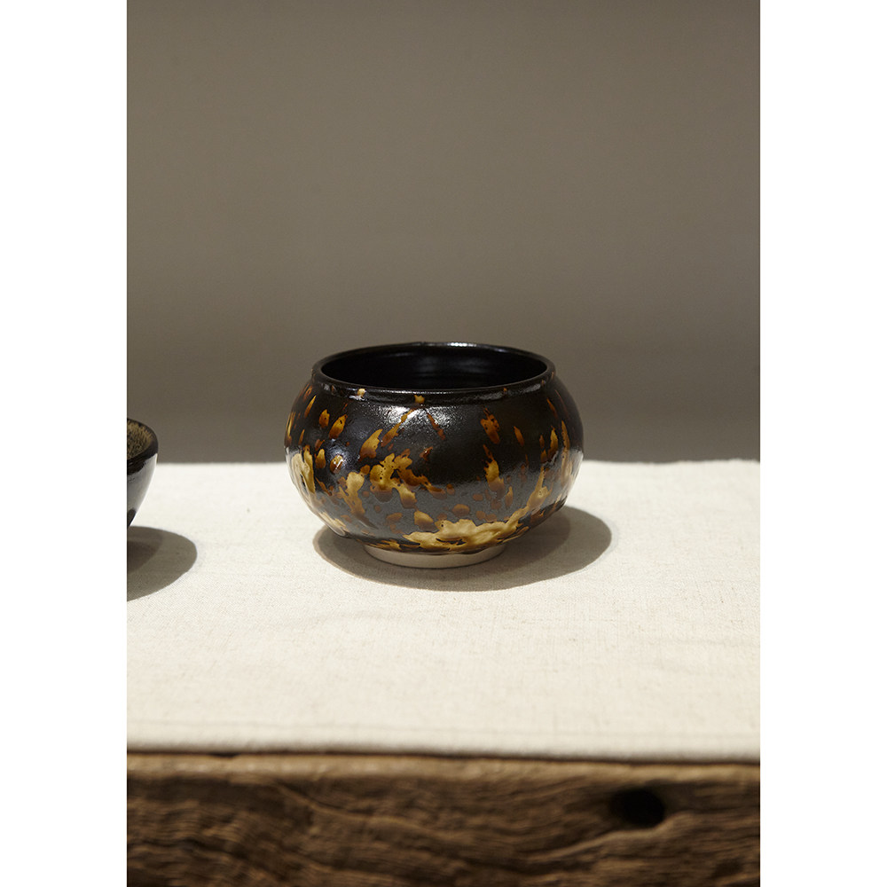 吉州窑原矿玳瑁釉建水渣斗玳瑁釉小圆罐 热烈而自由美感 渣缸水盂,餐饮具,茶台废水/渣桶,淘宝优惠券,粉丝福利购,淘宝优惠卷