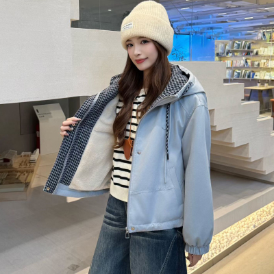 加绒加棉短外套女2025冬季新款