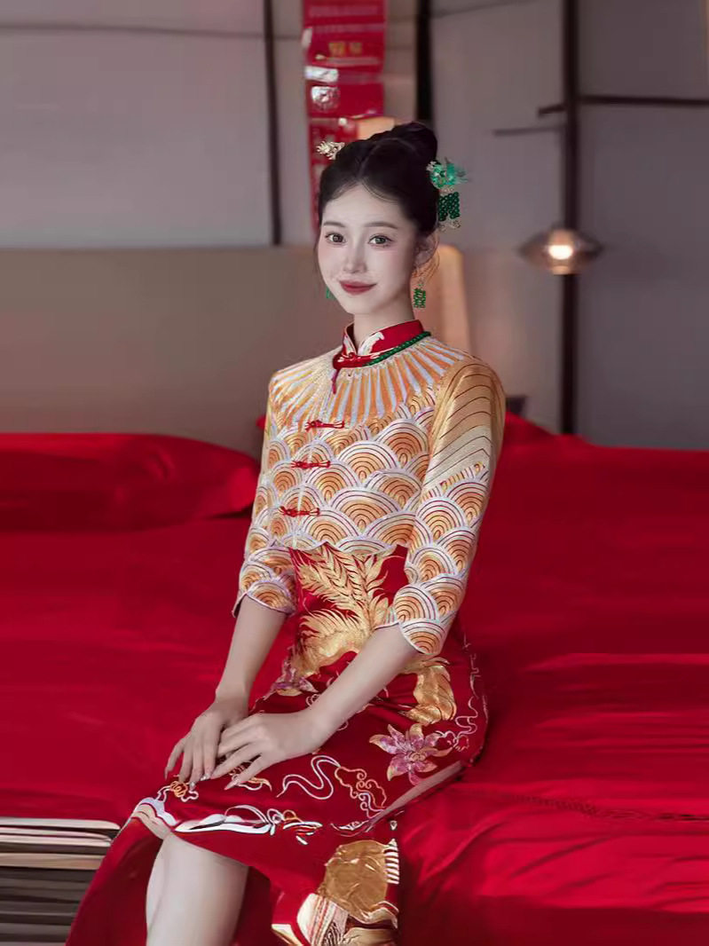 秀禾服旗袍2025年新款敬酒服明星同款嫁衣中式新娘结婚礼服龙凤褂