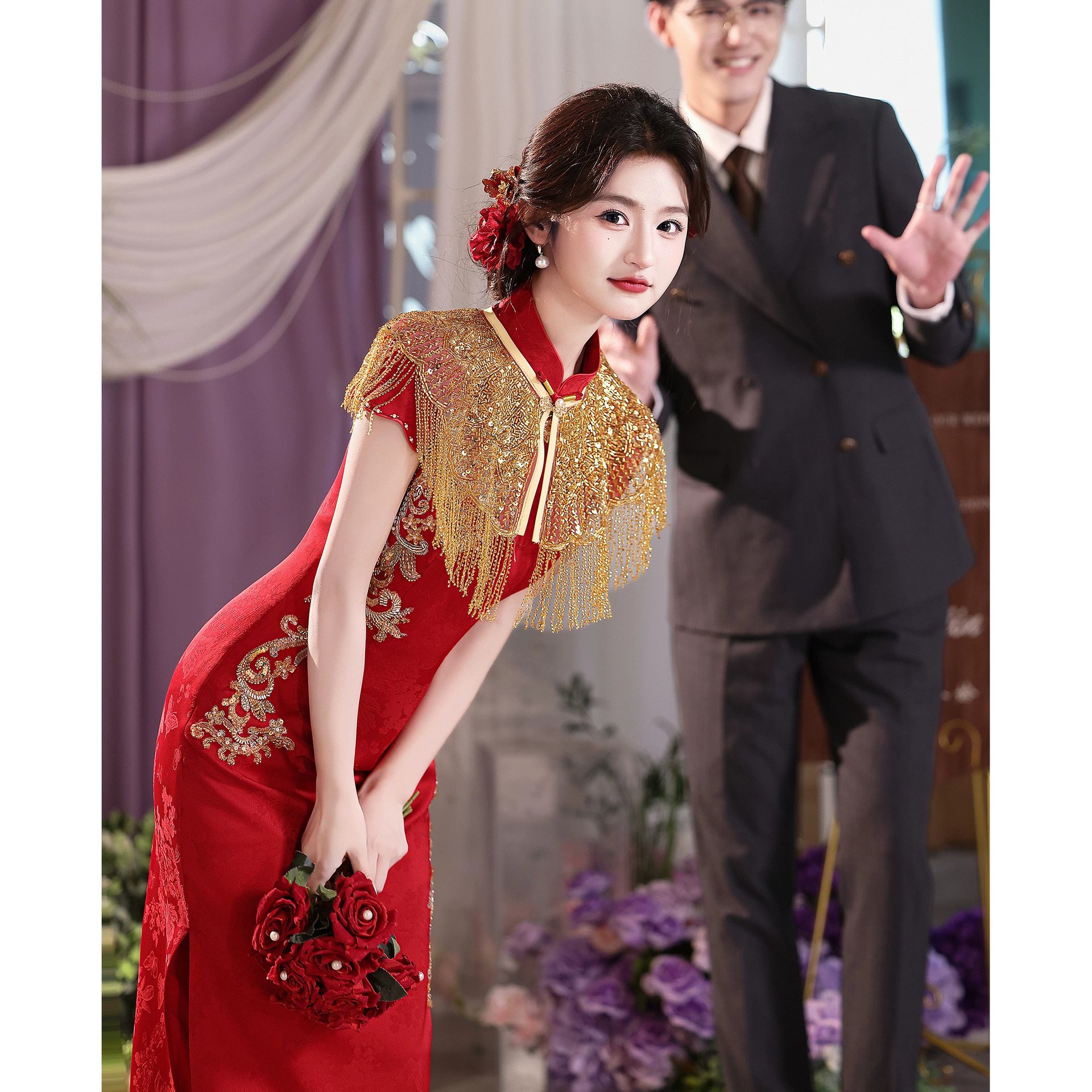 2026新款红色旗袍敬酒服结婚当天新娘便装订婚宴回门礼服绝美新