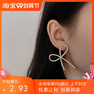 女S925銀針 夸張耳環 2025不對稱蝴蝶結耳釘 「期待已久」韓國新款