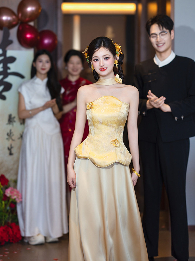 2026新款新中式国风套装女高级感敬酒服订婚新娘高腰半身裙两件套