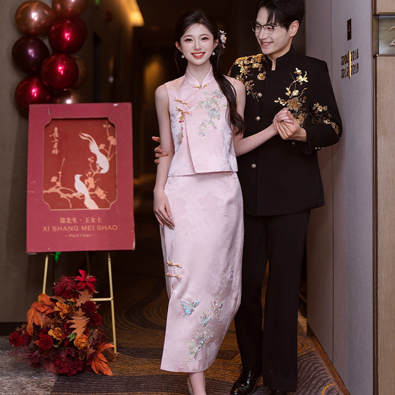新中式订婚宴礼服裙新娘敬酒服旗袍2026新款结婚回门服小个子高端