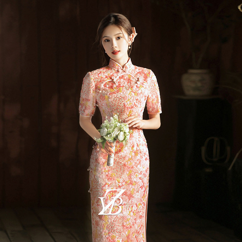 新中式旗袍2025款春夏年轻高级感敬酒服新娘结婚订婚礼服