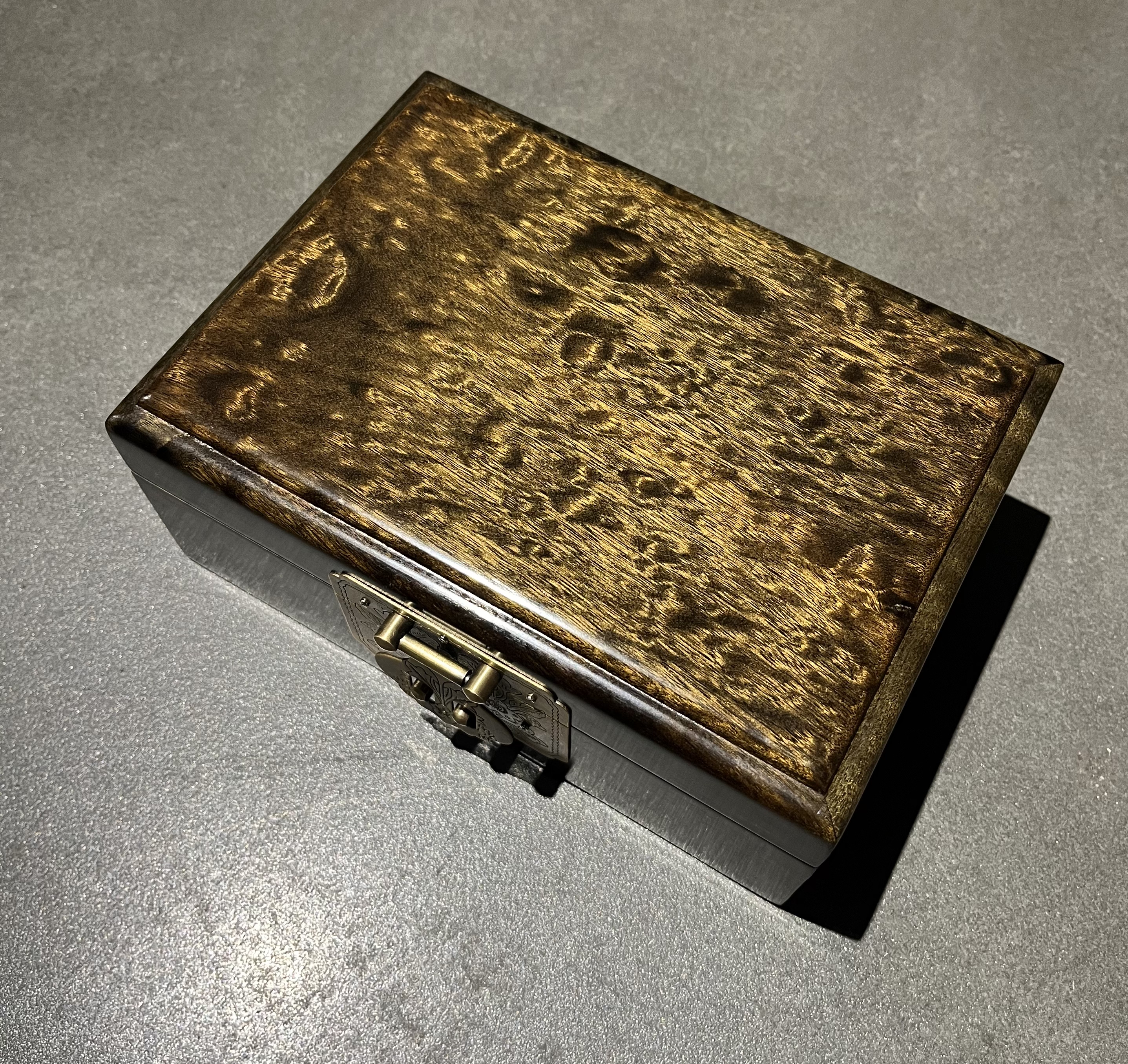 阴沉金丝楠木水波纹珠宝首饰盒耳钉项链饰品收藏盒榫卯古风收纳