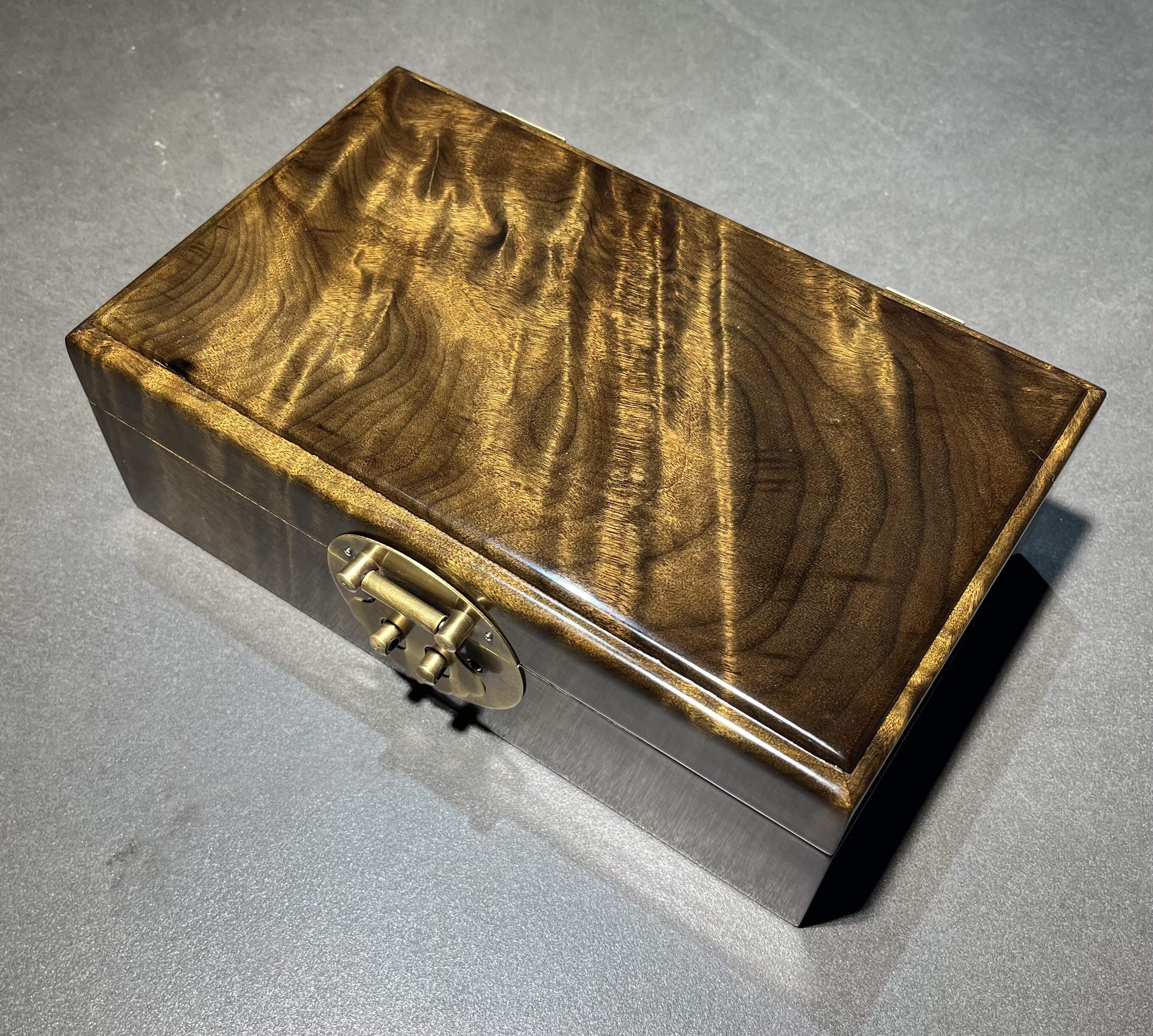 阴沉金丝楠木水波纹珠宝首饰盒耳钉项链饰品收藏盒榫卯古风收纳