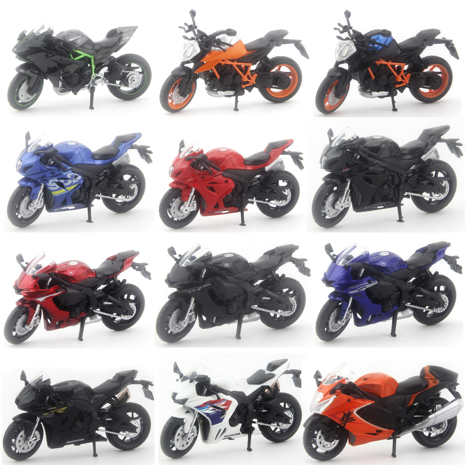 彩珀铃木合金摩托车模型1:18雅马哈收藏金属玩具跑车仿真摆件机车