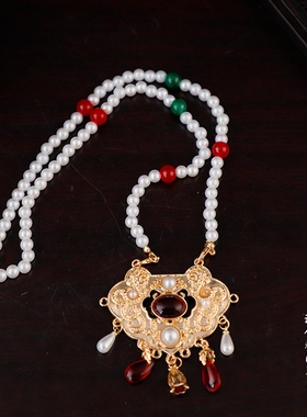 珠链璎珞古风汉服马面裙配饰