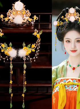 国风汉服头饰组合桂花发冠仙气