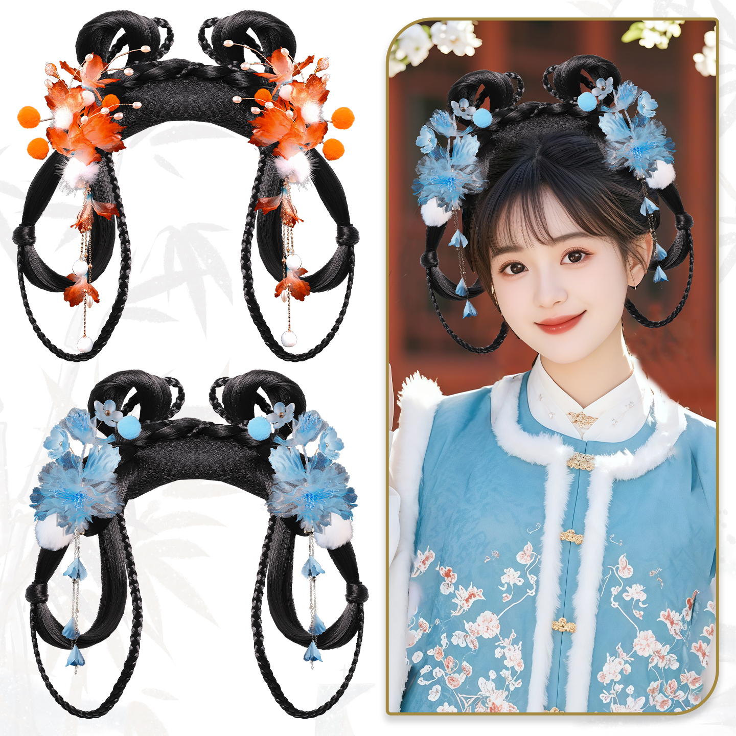 古风少女发饰组合假发套装