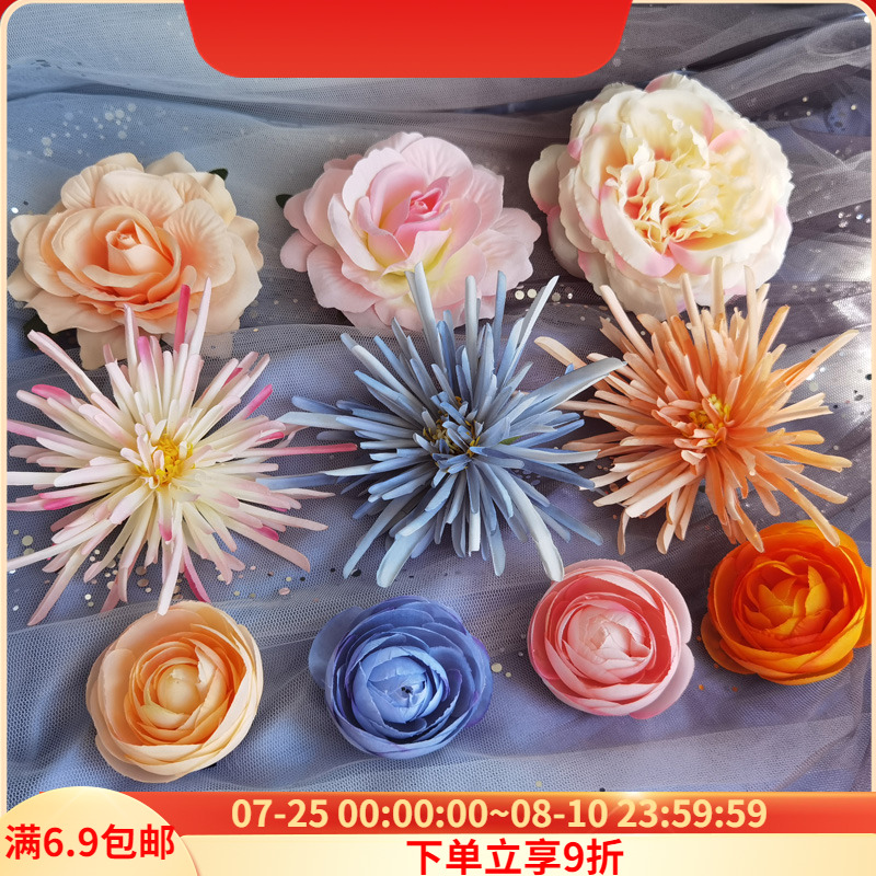 古风绢花发夹兰若庭同款蟹爪菊