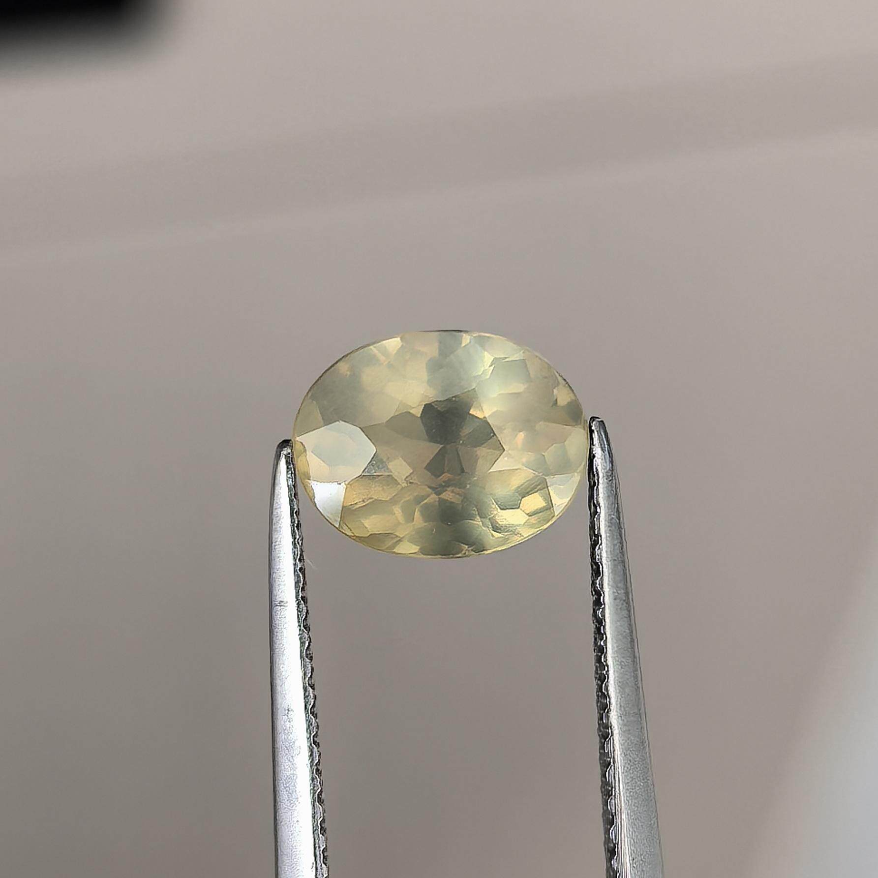 天然无烧梦幻色蓝宝石裸石黄绿色满火彩2克拉高性价比包邮送证书