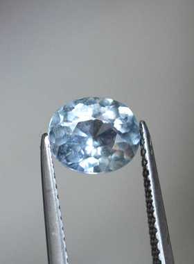 天然无烧斯里兰卡白色蓝宝石裸石爆闪满火彩6.1*7.5mm1.5克拉包邮