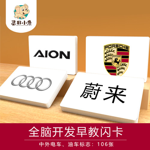 幼儿汽车标志卡片全右脑开发闪卡