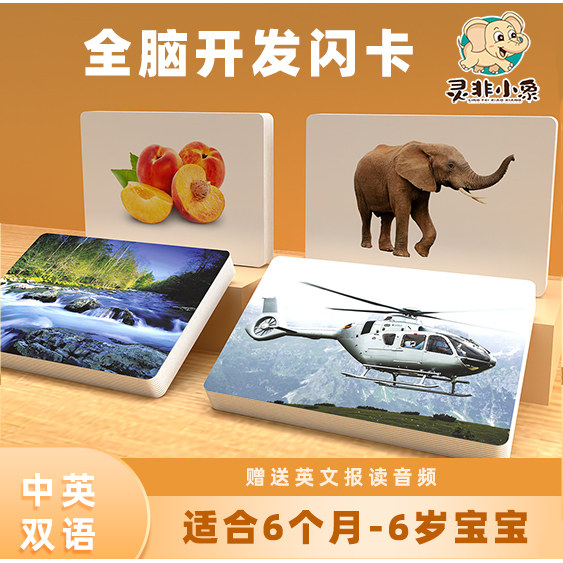 宝宝幼儿识字蒙氏闪卡早教认知右脑记忆杜曼百科动物水果蔬菜大卡