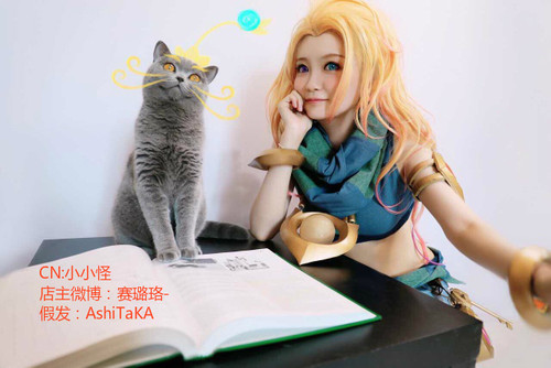 私聊闲鱼拍 LOL 英雄联盟 暮光星灵：佐伊 cos假发 加厚版本