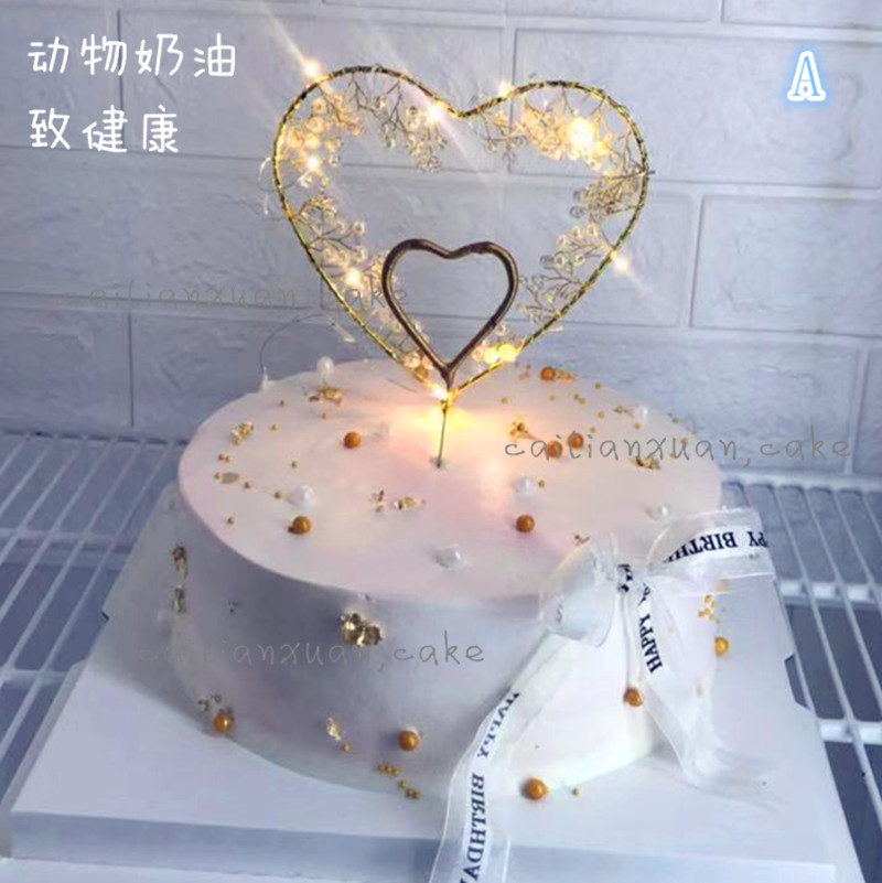 韩式小清新简约ins风个性送闺蜜老婆女友生日蛋糕苏州同城配送