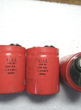法国 红皮SLCE CO39系列 400v 330uf 高压发烧电容 螺丝脚电容