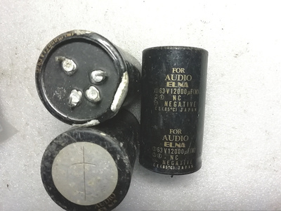 拆机日本伊娜ELNA FOR AUDIO 63v 12000uf 金字发烧音频电容 铜脚