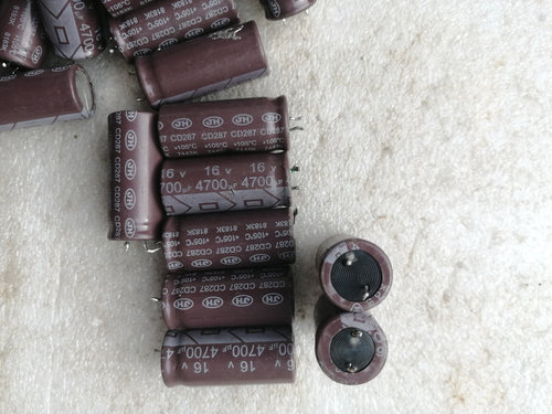 拆机江海电容 CD287 16v 4700uf 滤波电解电容