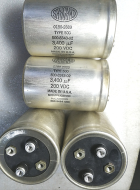 美国山姆山猫 SANGAMO 透明皮 200V 3400UF 螺丝脚高压发烧电容