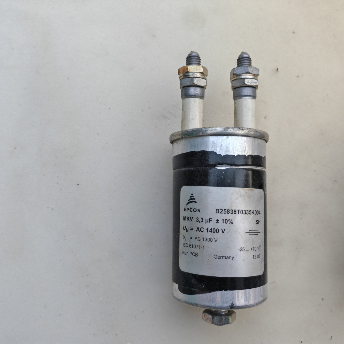 拆机德国西门子 EPCOS 1400v 3.3uf 陶瓷头 高压油浸无极电容