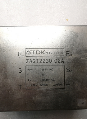 日本TDK三相滤波器 ZAGT2230-02A 电源滤波器 250V 30A可做单相用