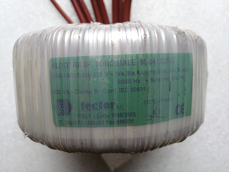 意大利tector自偶 自耦变压器 进口环形变压器 功率800w 带屏蔽线