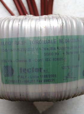 意大利tector自偶 自耦变压器 进口环形变压器 功率800w 带屏蔽线