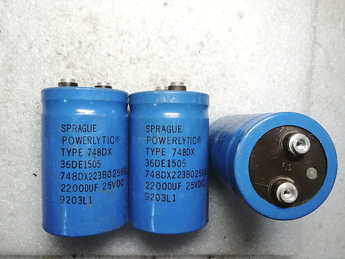 拆机美国老思碧 SPRAGUE 25v 22000uf 螺丝脚电容