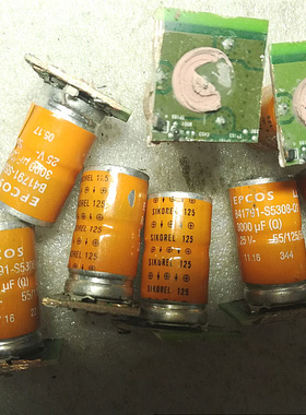 EPCOS西门子 SIKOREL系列Q级橙色长寿命 25v 3000uf 立式发烧电容