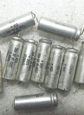 美国红头思碧SPRAGUE 500D系列 透明皮 35v 1000uf 轴向发烧电容