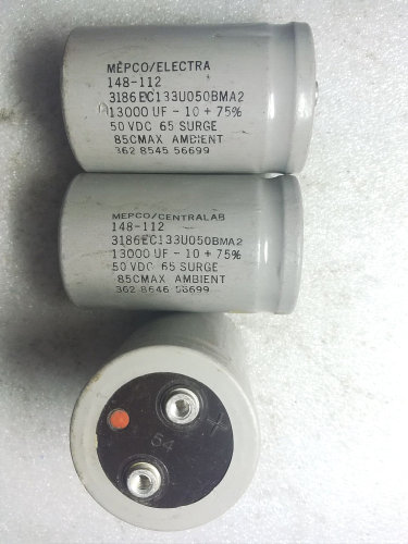 拆机美国灰皮MEPCO 50v 13000uf 螺丝脚电容