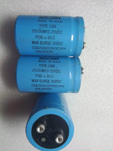 美国摩罗利 MALLORY 25V 25000UF 发烧滤波电容 螺丝脚电容
