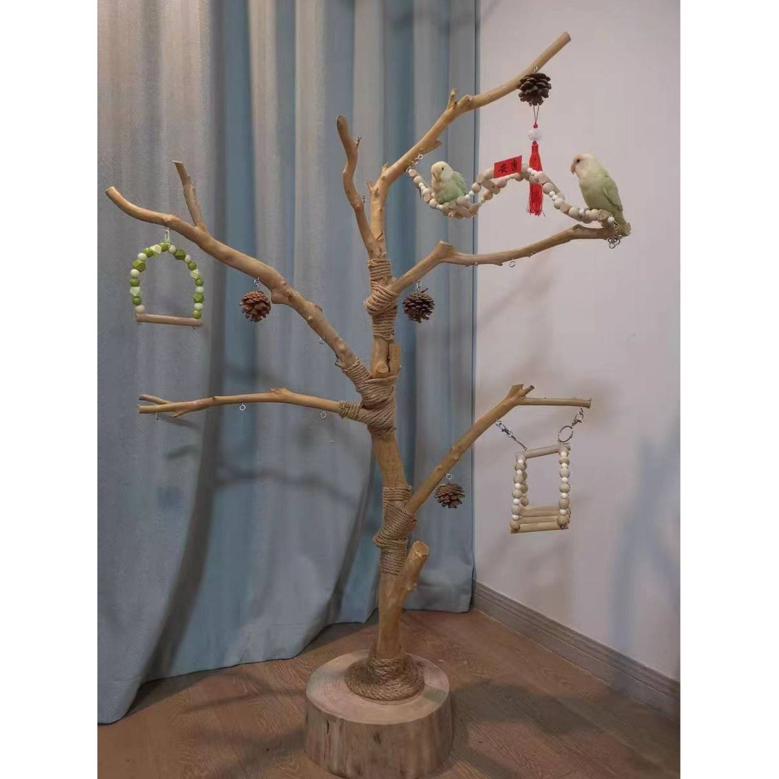 鸟站架枝架鹉树鸟站架干原68884树枯木站杆杈树秋鹦千笼实杆木灯