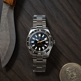 达戈尔手表DAGGER AXE男表潜水腕表黑金渐变表盘国潮高街复古腕表