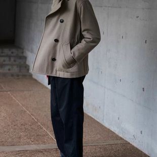 melton麦尔登双排扣羊毛大衣 wool 100%纯羊毛 coarse 英国