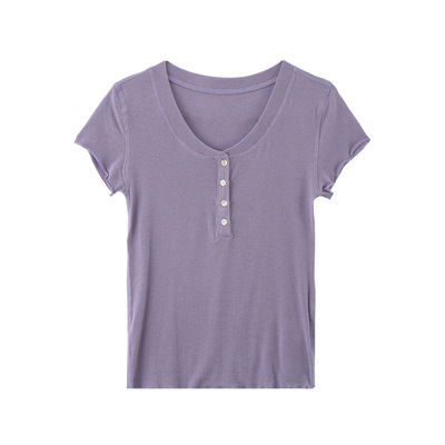 木耳边天丝短袖T恤女2026夏季韩内搭上衣透气清凉