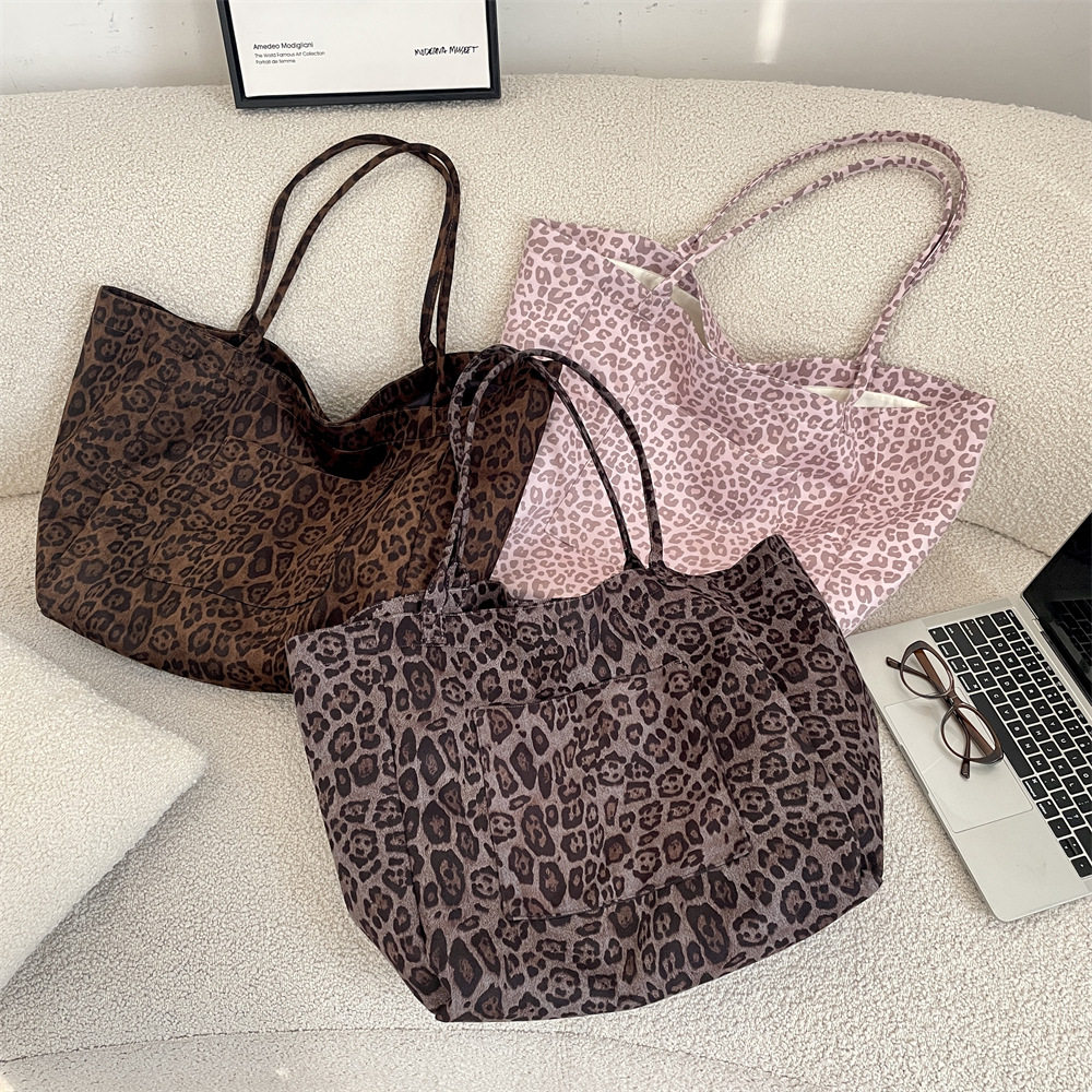 有趣琳 韩版复古粉豹纹麂皮绒单肩包时尚高级感托特包细,箱包皮具/热销女包/男包,通用款女包,淘宝优惠券,粉丝福利购,淘宝优惠卷