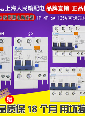 人民家用漏电保护器空调热水器断路器DZ47LE2P3A263A总闸漏保开关